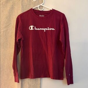 Champion Burgundy Long Sleeve Tee